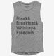Steak Breakfast Whiskey Freedom grey Womens Muscle Tank