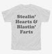 Stealin Hearts And Blastin Farts white Youth Tee