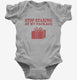 Stop Staring At My Package Funny Gift  Infant Bodysuit