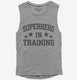 Superhero In Training grey Womens Muscle Tank