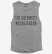 The Guitarist Needs A Beer grey Womens Muscle Tank
