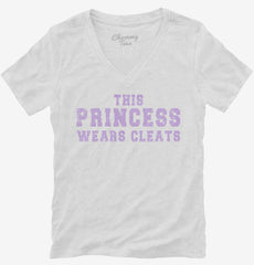 This Princess Wears Cleats Womens V-Neck Shirt