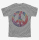 Tie Dye Peace Sign Tie Dyed Hippie grey Youth Tee