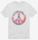 Tie Dye Peace Sign Tie Dyed Hippie white Mens