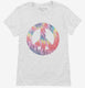 Tie Dye Peace Sign Tie Dyed Hippie white Womens