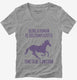 Time To Be A Unicorn grey Womens V-Neck Tee