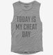 Today Is My Cheat Day grey Womens Muscle Tank