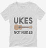 Ukes Not Nukes Funny Ukulele Womens Vneck Shirt 666x695.jpg?v=1700453051