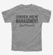 Under New Management Just Married Wedding Bridal Party  Youth Tee