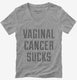 Vaginal Cancer Sucks grey Womens V-Neck Tee