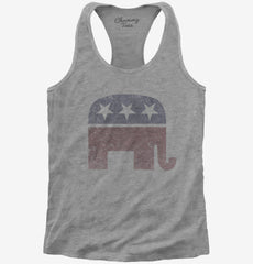 Vintage Republican Elephant Election Womens Racerback Tank
