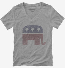 Vintage Republican Elephant Election Womens V-Neck Shirt