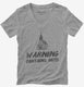 Warning Contains Nuts Funny Church Atheist Belief  Womens V-Neck Tee