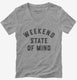 Weekend State Of Mind grey Womens V-Neck Tee