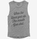 When The Hand Goes Up The Mouth Goes Shut Funny Teacher  Womens Muscle Tank