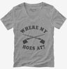 Where My Hoes At Funny Gardening Gift Womens Vneck