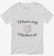 Where My Pitches At white Womens V-Neck Tee