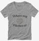 Where My Pitches At grey Womens V-Neck Tee