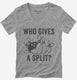 Who Gives A Split Funny Bowling  Womens V-Neck Tee