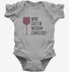 Wine Goes In Wisdom Comes Out grey Infant Bodysuit