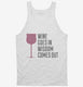Wine Goes In Wisdom Comes Out white Tank