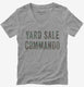 Yard Sale Commando grey Womens V-Neck Tee