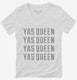 Yas Queen white Womens V-Neck Tee