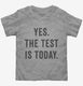 Yes The Test Is Today grey Toddler Tee