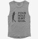 Your Hole Is My Goal Funny Golf  Womens Muscle Tank