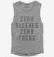 Zero Sleeves Zero Fucks grey Womens Muscle Tank